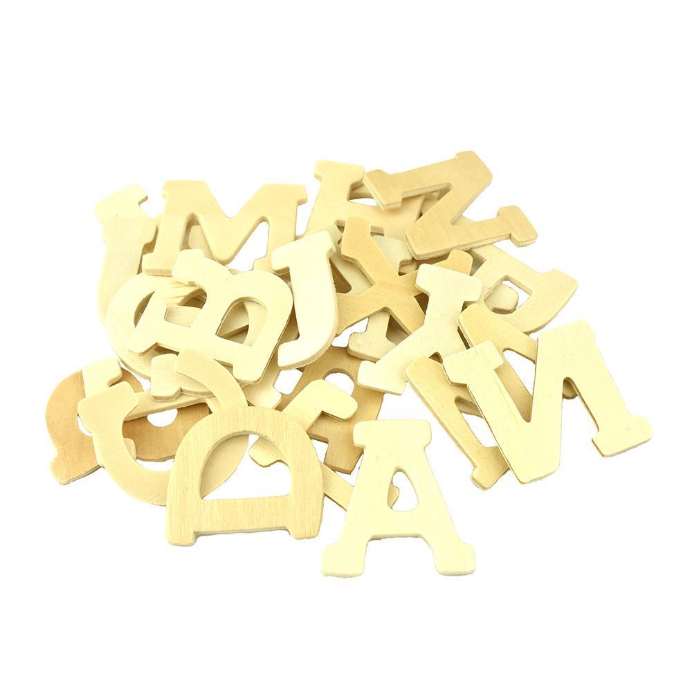 Thin Wooden Letters, 1-1/2-Inch, Natural, 26-Piece