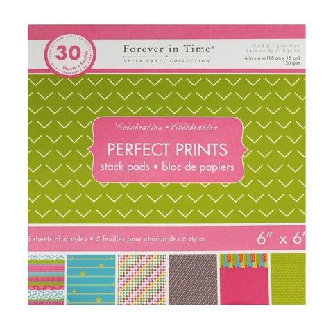 Celebration Paper Stack Pads, Pink/Green, 6x6-Inch