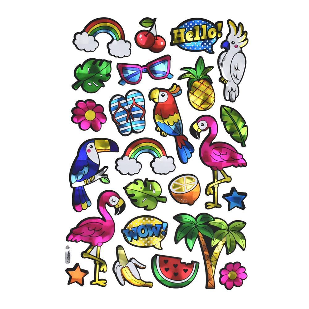 Flamingo Holographic Foil Stickers, 25-Piece