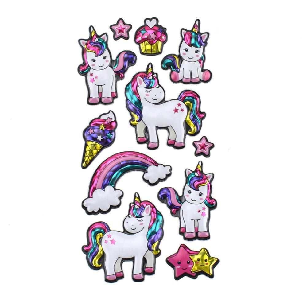 Metallic Balloon Blast Unicorn Paper Craft Stickers, 11-Piece