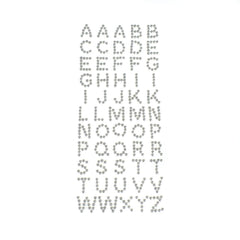 Beaded Pearl Alphabet Letter Stickers, 1/2-Inch, 55-Piece