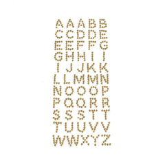 Beaded Pearl Alphabet Letter Stickers, 1/2-Inch, 55-Piece