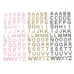 Beaded Pearl Alphabet Letter Stickers, 1/2-Inch, 55-Piece