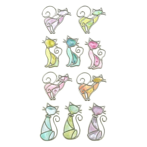Fancy Cat Foil Craft Stickers, 10-Piece