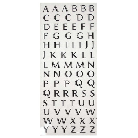 Border Alphabet Letter Clear Stickers, 1/2-Inch, 85-Count