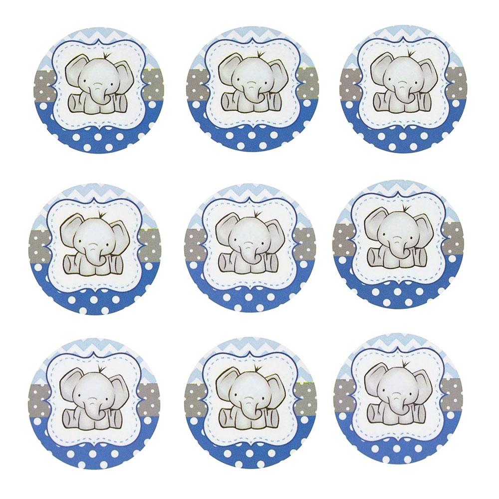 Elephant Seal Paper Stickers, Light Blue, 1-Inch, 24-Count