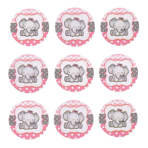 Elephant Seal Paper Stickers, Light Pink, 1-Inch, 24-Count