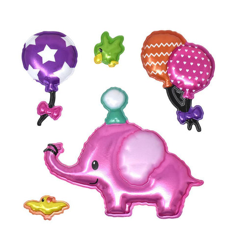 Elephant with Balloons Wall Decal 3D Balloon Stickers, Assorted, 5-Piece
