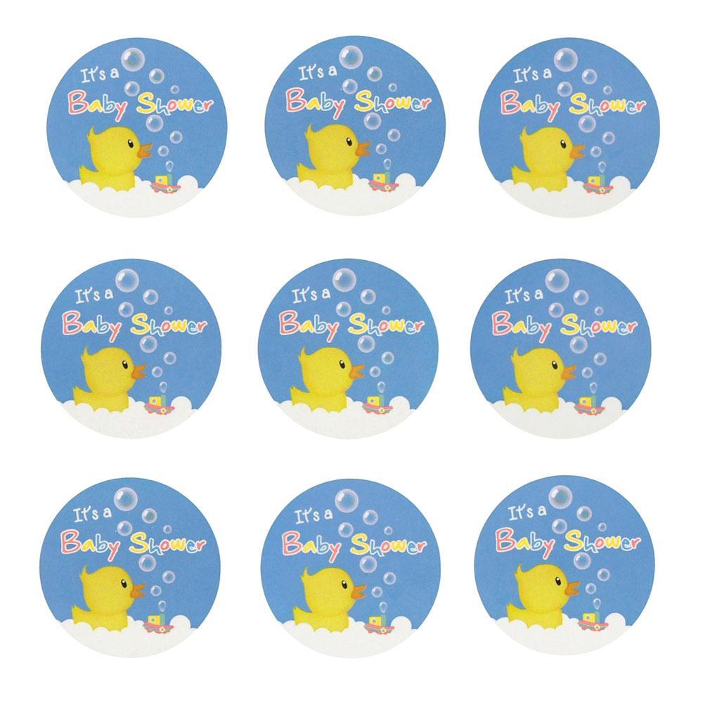 Rubber Ducky Seal Paper Stickers, Blue, 1-Inch, 24-Count