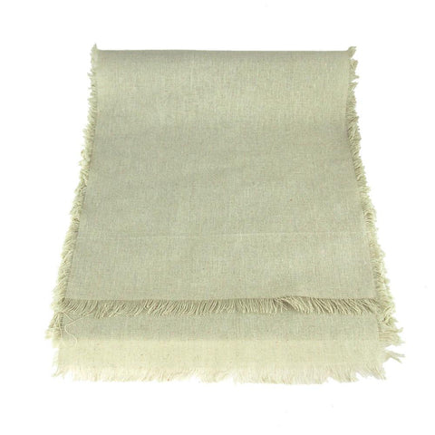 Natural Linen Table Runner Fringed-edge, 12-1/2-Inch, 10-Feet