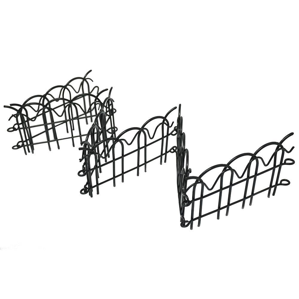 Miniature Wire Garden Fence, Black, 25-Inch