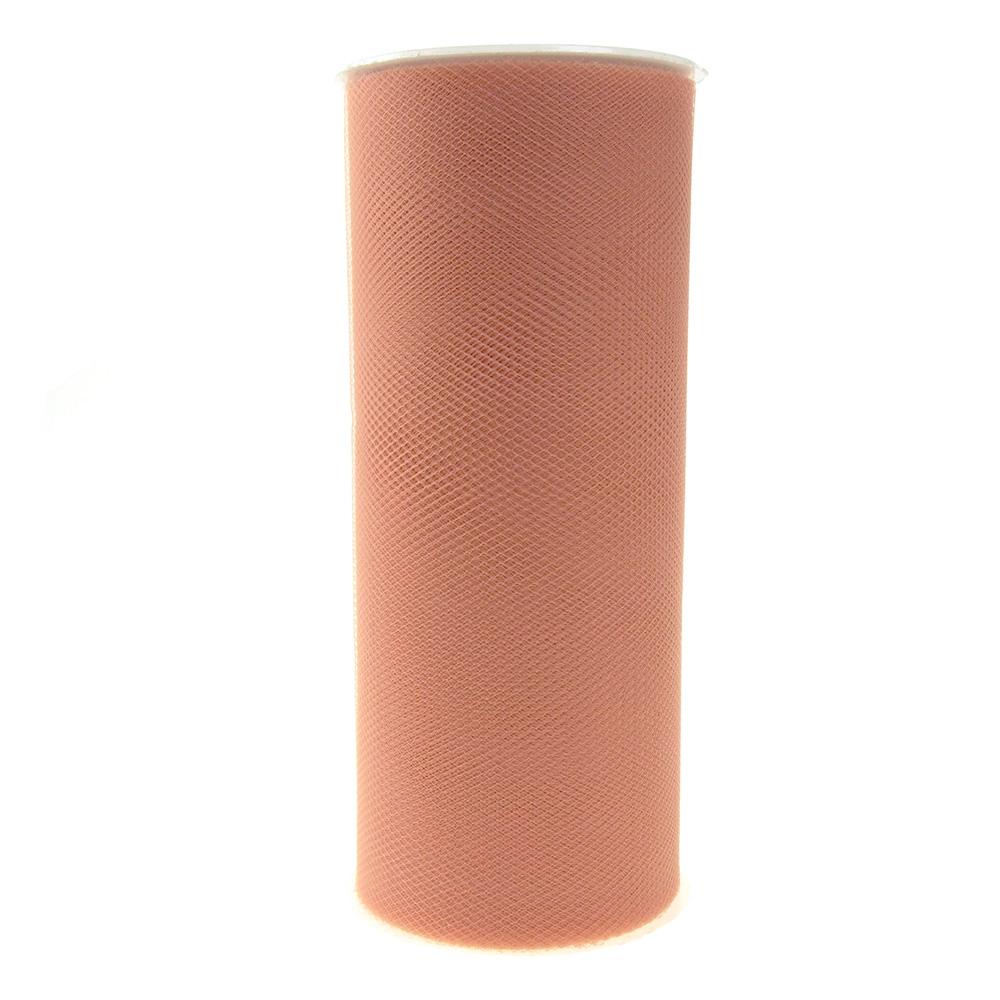 Tulle Spool Roll Fabric Net, Blush, 6-Inch, 25 Yards