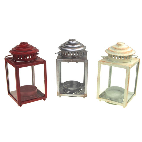 Mini Square Base Tea Light Lantern, 5-Inch