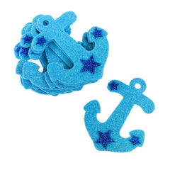 Glitter Foam Nautical Anchor Cut-Outs, 3-1/4-Inch, 10-Count