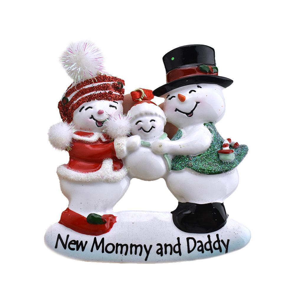 New Mommy and Daddy Snowman Christmas Ornament, 3-1/4-Inch