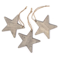 Hanging Birch Star Ornament, 4-Inch, 3-Count