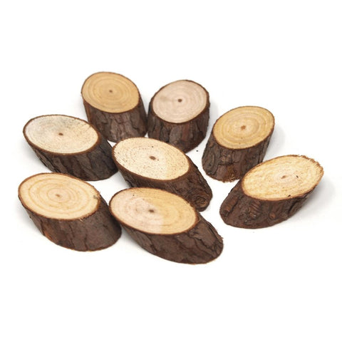 Rustic Round Angled Natural Wood Slices, 2-3/8-inch, 8-count