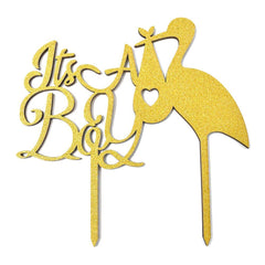 It's A Boy Baby Shower Glitter Cake Topper, 6-1/2-Inch