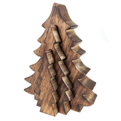 Wooden Nested Christmas Tree Puzzle, Brown, 7-3/4-Inch