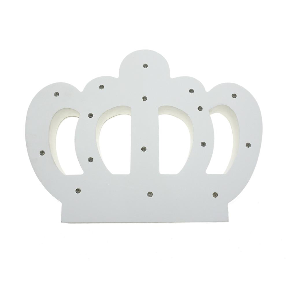 Wooden LED Crown, White, 9-3/4-Inch