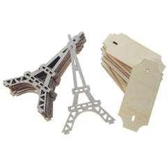 Wooden Eiffel Tower Stand with Glitters, 5-Inch, 10-Piece