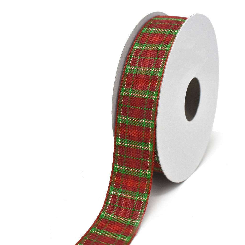 Christmas Tartan Plaid Ribbon, 7/8-Inch, 10-Yard