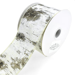 Christmas Birch Tree Canvas Wired Ribbons
