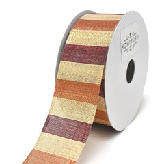 Shiny Metallic Stripes Wired Ribbon, 1-1/2-Inch, 10-Yard