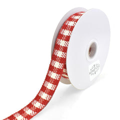 Christmas Woven Buffalo Plaid Ribbon, 7/8-Inch, 10-Yard