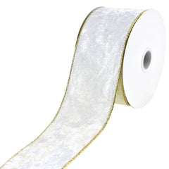 Christmas Velvet and Gold Back Wired Ribbon, 2-1/2-Inch 10-Yard