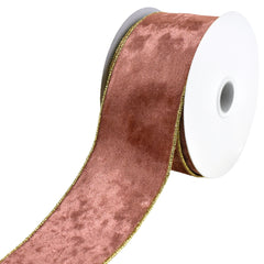 Christmas Velvet and Gold Back Wired Ribbon, 2-1/2-Inch 10-Yard