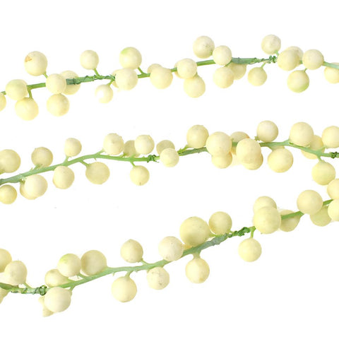 Artificial Berry Garland, Ivory, 6-Feet