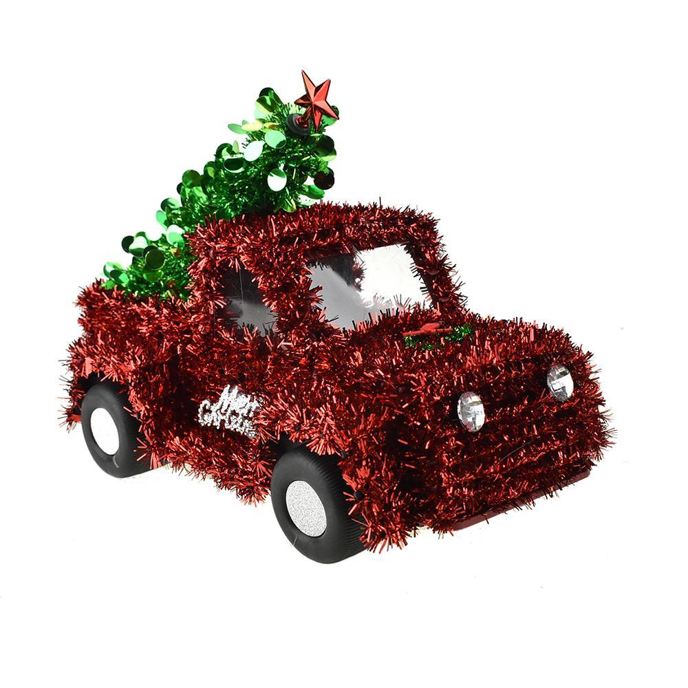 Christmas Tree Pickup Truck 3D Tinsel Decoration, 10-1/2-Inch