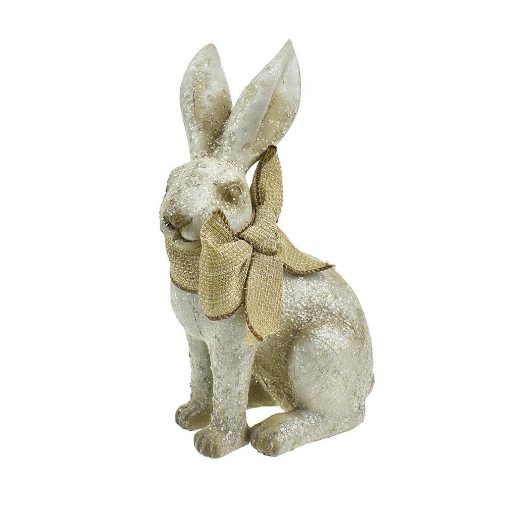 Glittered Bunny with Bow, 9-1/2-Inch