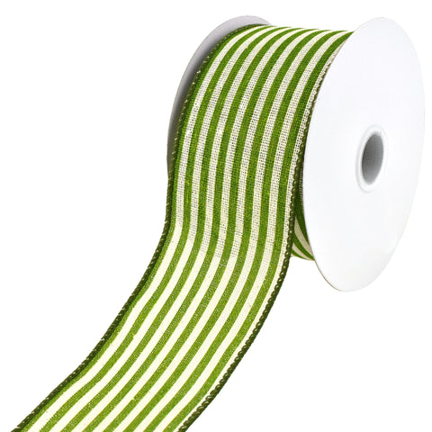 Cabana Stripes Canvas Wired Ribbon, 2-1/2-Inch, 10-Yard