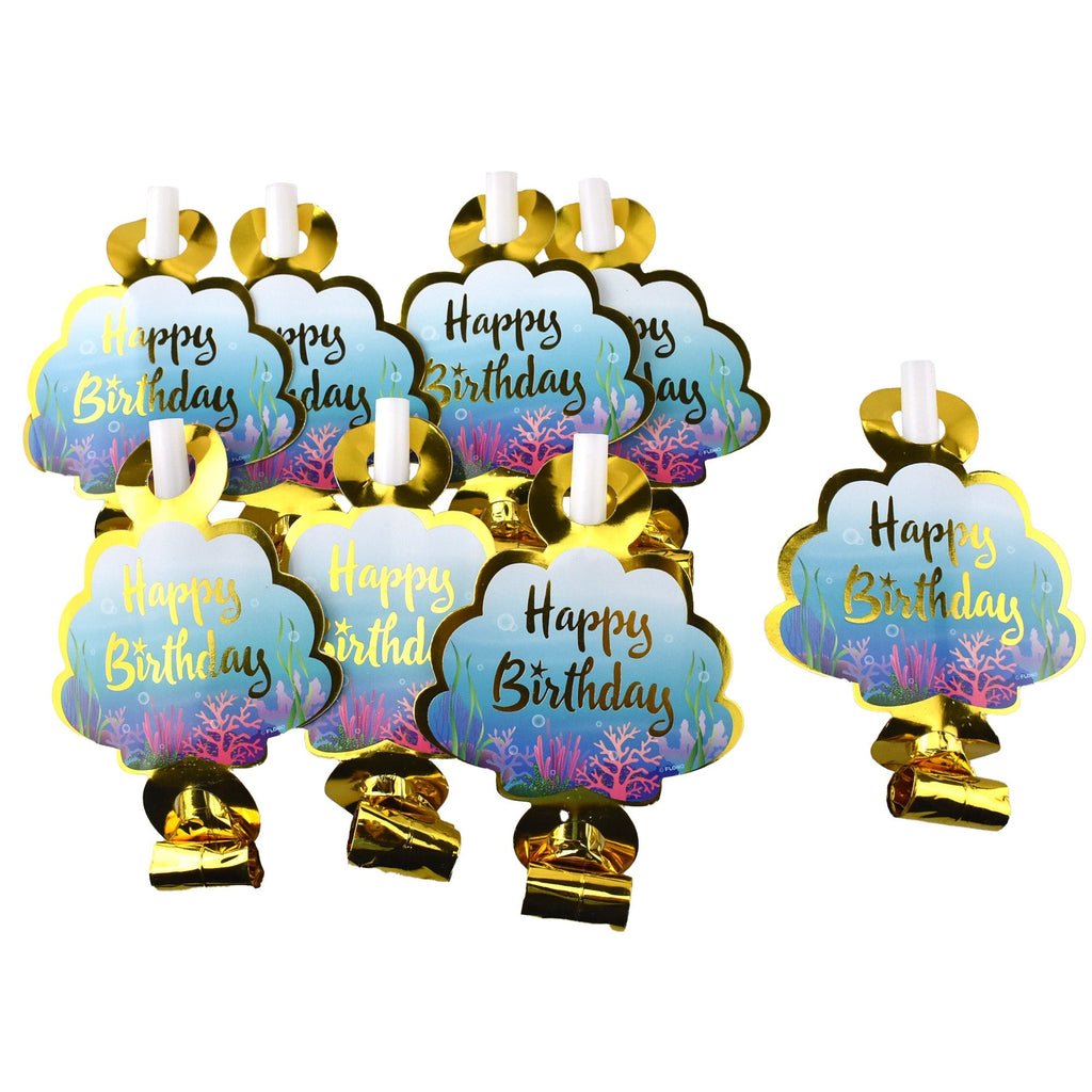 Mermaid Seashell Party Horns, 5-Inch, 8-Count