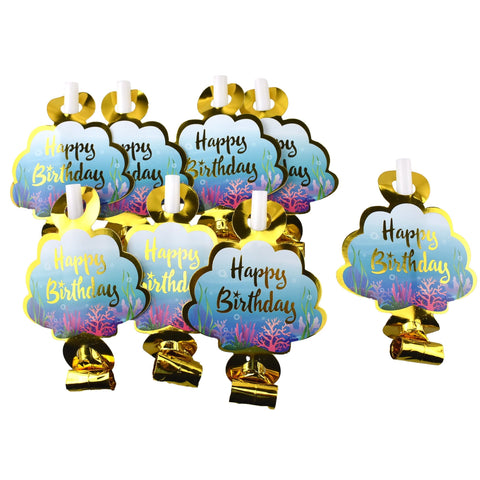 Mermaid Seashell Party Horns, 5-Inch, 8-Count