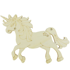 Laser-cut Wooden Unicorn, 4-Inch, 3-Piece