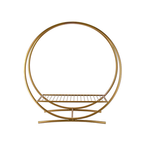 Metallic Twin Hoop Centerpiece Stand, 24-Inch, Gold