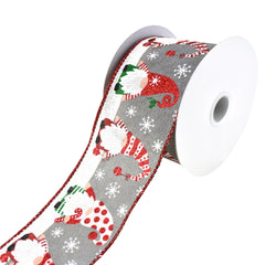 Christmas Gnomes Wired Ribbon, 2-1/2-Inch, 10-Yard