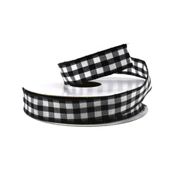 Classic Checkered Plaid Wired Ribbon, 5/8-Inch, 10-Yard