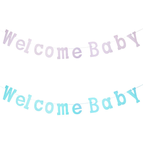 Diamond Glitter 'Welcome Baby" Garland, 7-Inch, 7-Feet