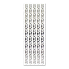 Self Adhesive Floral Pearl Stickers, 5 Strips, 10-inch