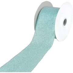 Christmas Glitter Frosted Polyester Wired Ribbon, 10-Yard