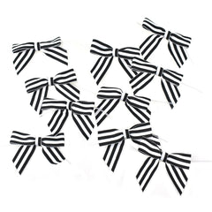 Striped Grosgrain Twist Tie Bows, 7/8-Inch, 10-Count
