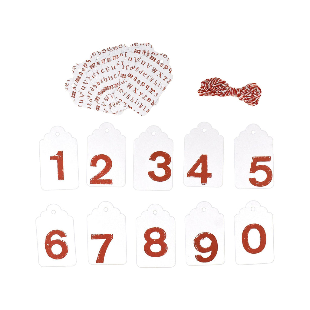Letters and Numbers Print Craft Tags, 21-Piece