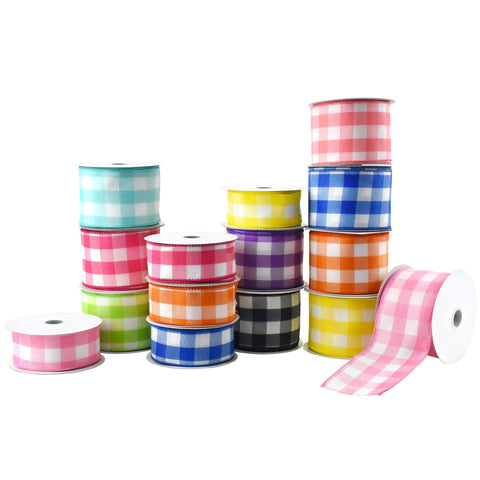 White Buffalo Plaid Wired Ribbons