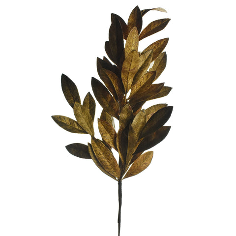 Artificial Bay Leaf Branch Stem, Copper/Gold, 24-Inch