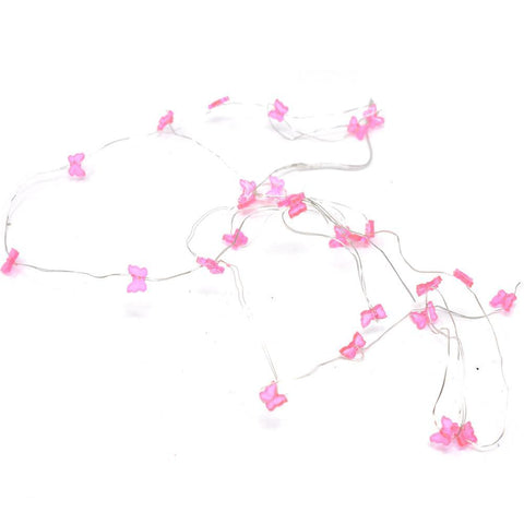 Butterfly Battery Operated Fairy String Lights, Pink, 10-Feet, 30 LED