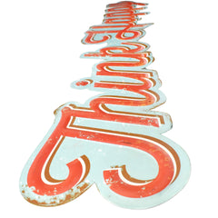 Rustic "Think Happy" Hanging Metallic Sign, 35-Inch